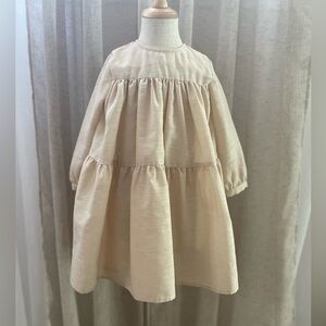 Omamimini Cream Casual Kids Dress
